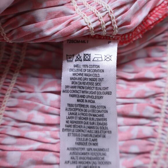 FRENCH CONNECTION Elao Rhodes Poplin Smocked Top Hibiscus in Pink Women's 12 - Picture 11 of 11